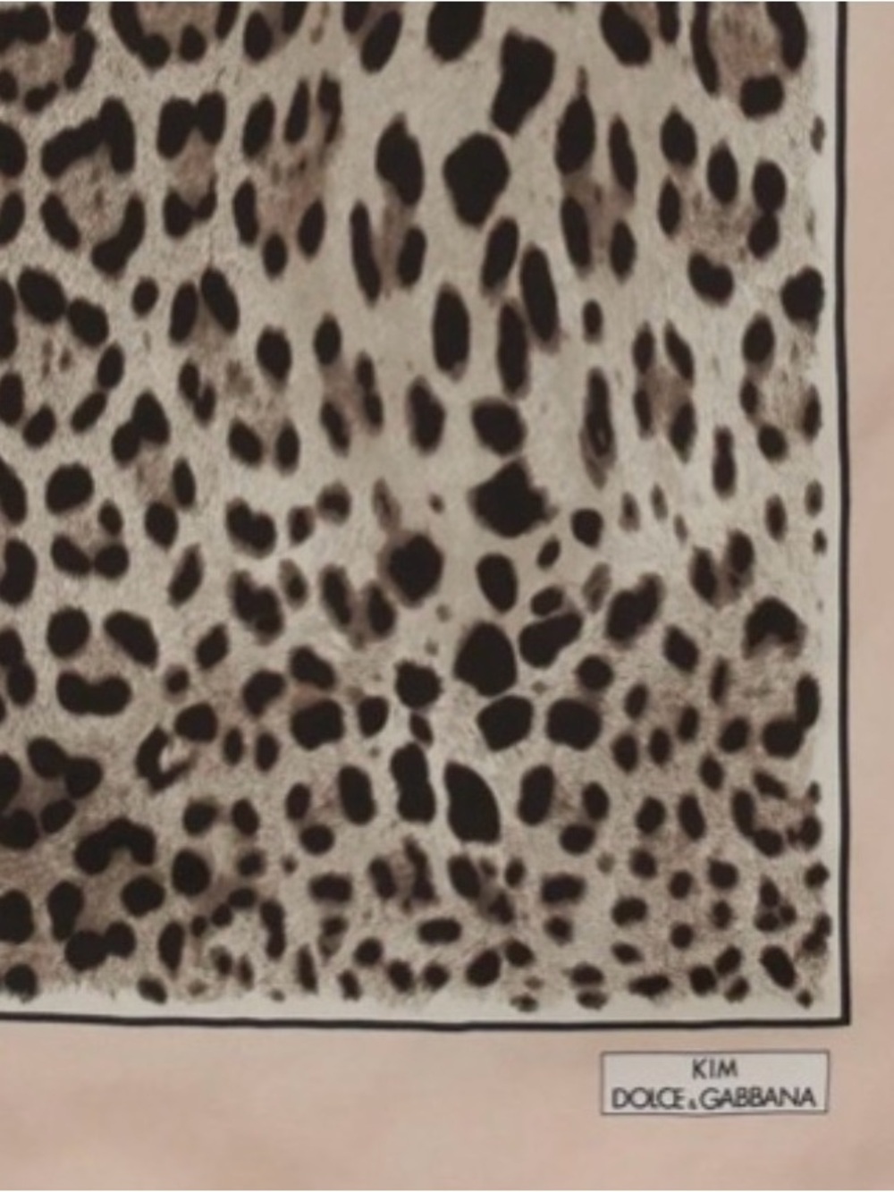 Dolce & Gabbana Cream and Black Leopard Print Silk Scarf